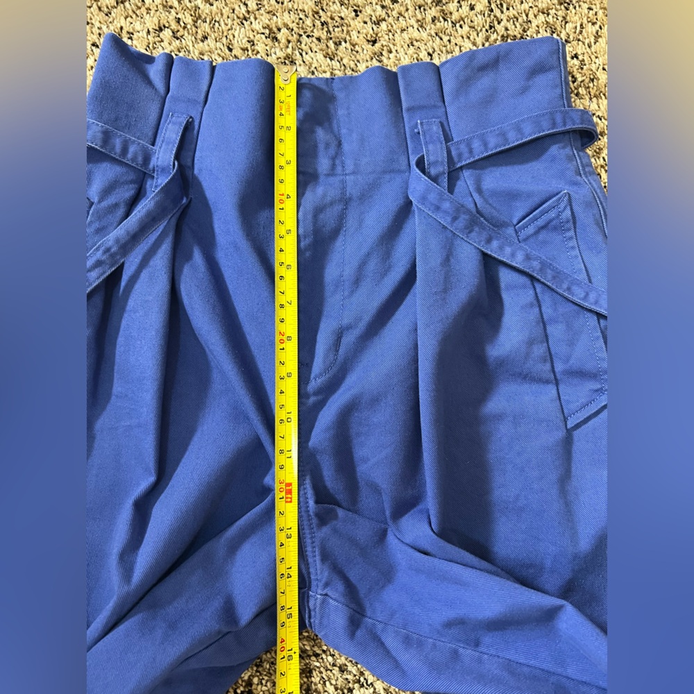 Madewell 100% Cotton Cobalt Blue Paperbag Trench Chino Pants Women’s 4 - Picture 10 of 11